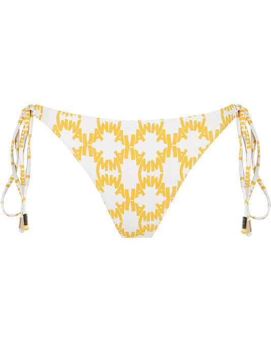 Kiri tie side thong | Wai print, cream & yellow