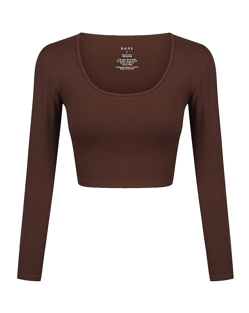 Poto Crop T | Dark Brown – BARE